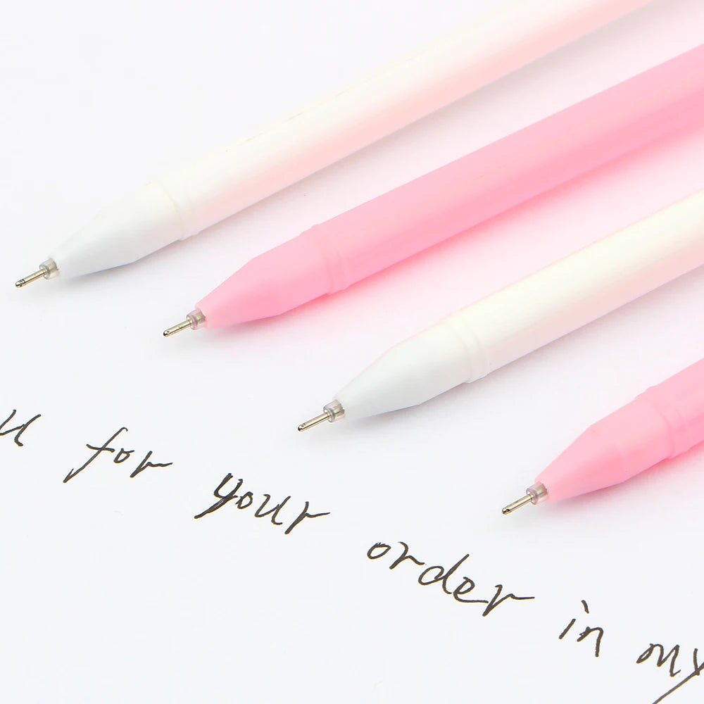 Caneta em Gel Kawaii Flamingo Swan 4Pcs Gel Pen Signature Pen Escolar Papelaria Escola Office Supply Presente Promocional
